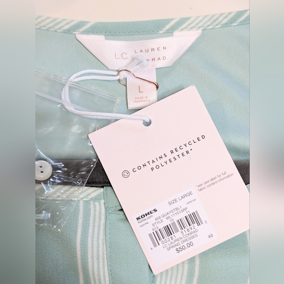 LC Lauren Conrad Button-Front Babydoll Dress. Size Large. - Picture 10 of 12